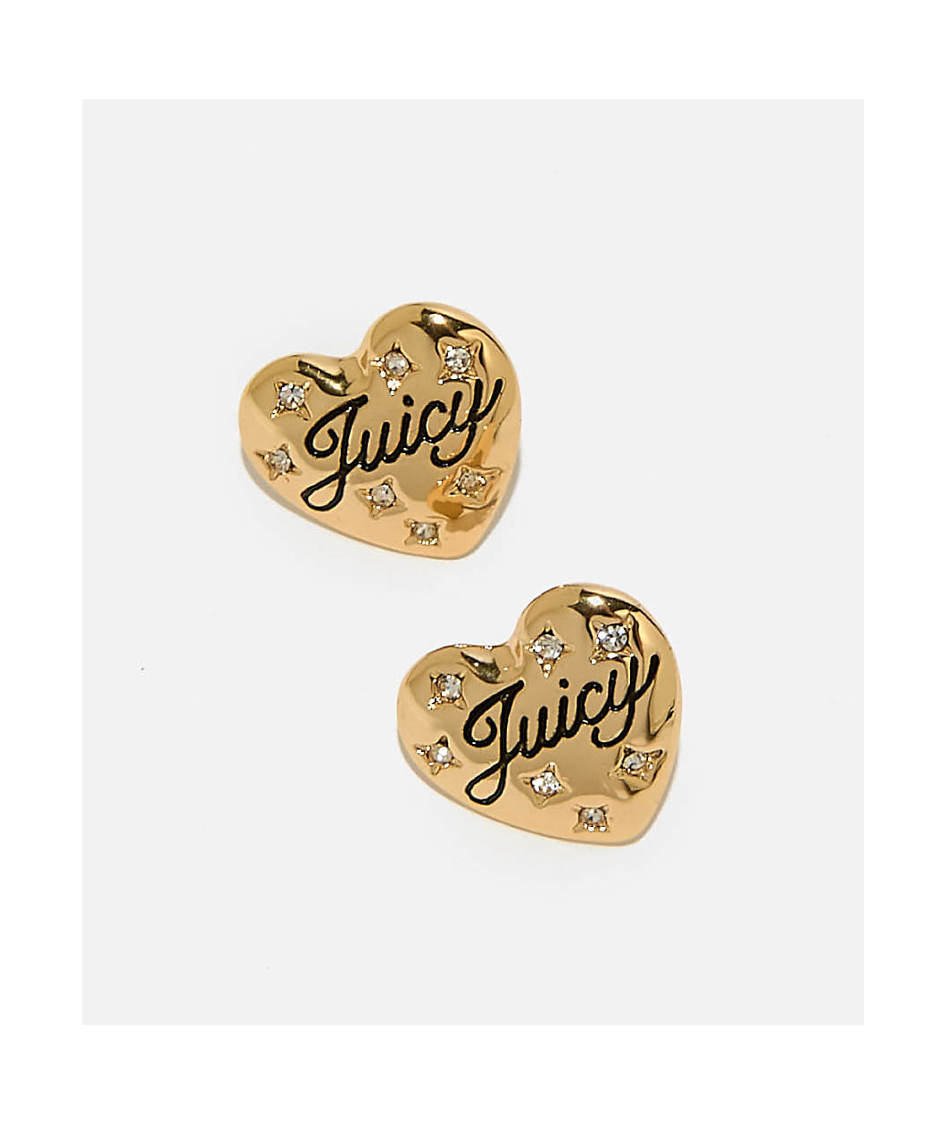 Juicy Couture Crystal Heart Goldtone Stud Earrings