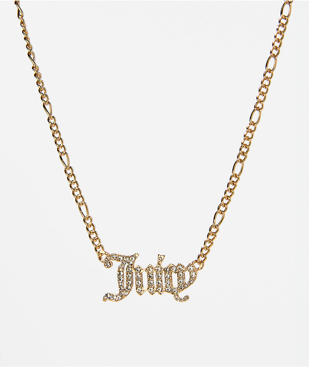 Juicy Couture Crystal Script Goldtone Necklace