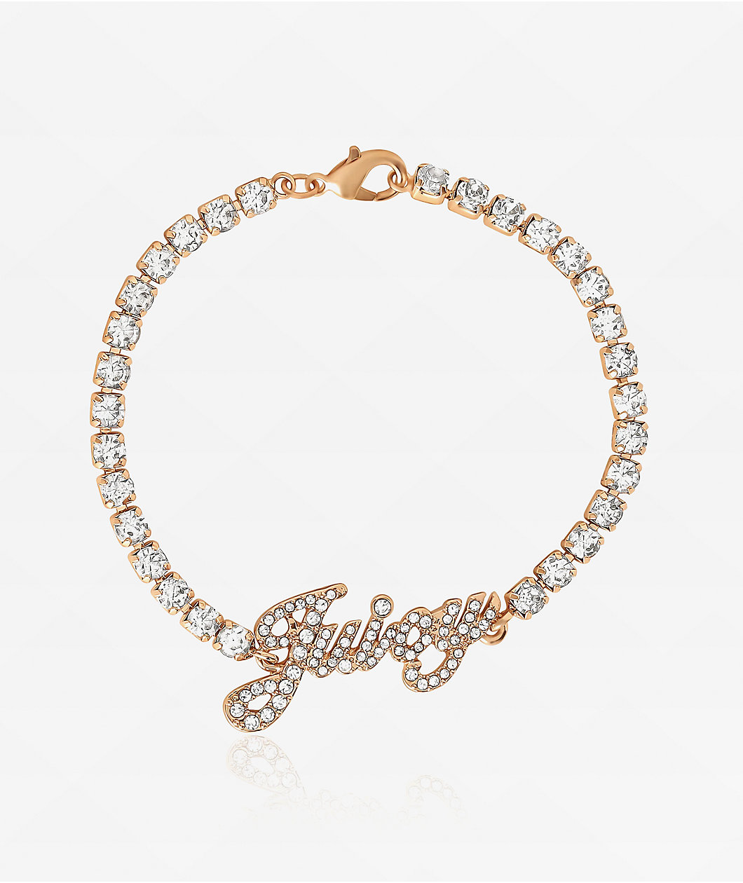 Juicy Couture Crystal Script Goldtone Tennis Bracelet