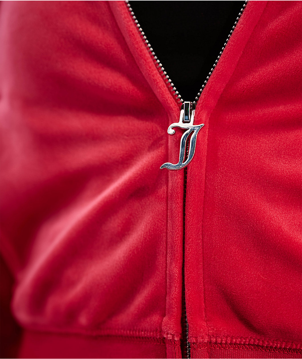 Juicy Couture OG Big Bling Maraschino Cherry Velour Zip Hoodie