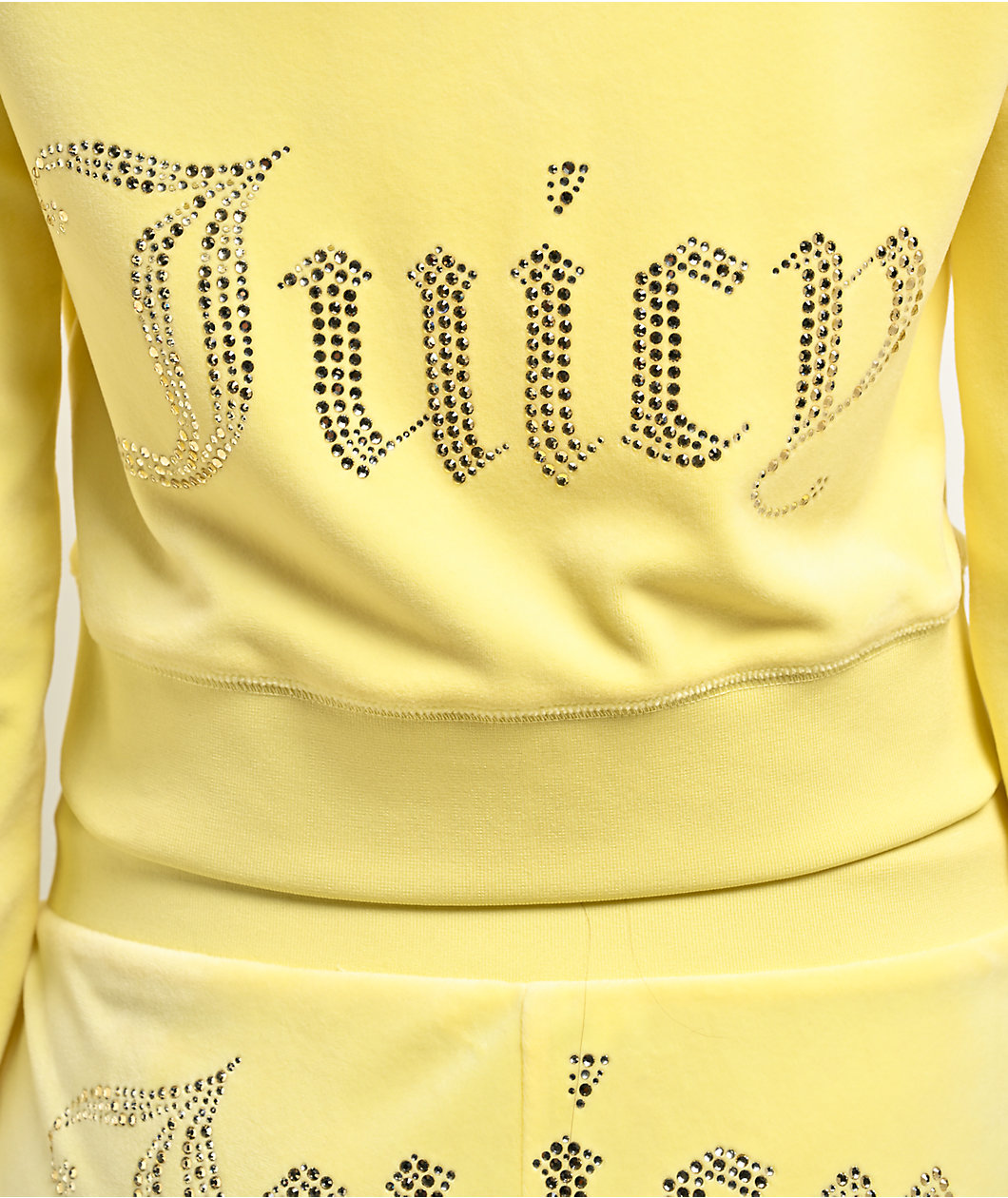 Juicy Couture OG Big Bling Yellow Iris Velour Zip Hoodie