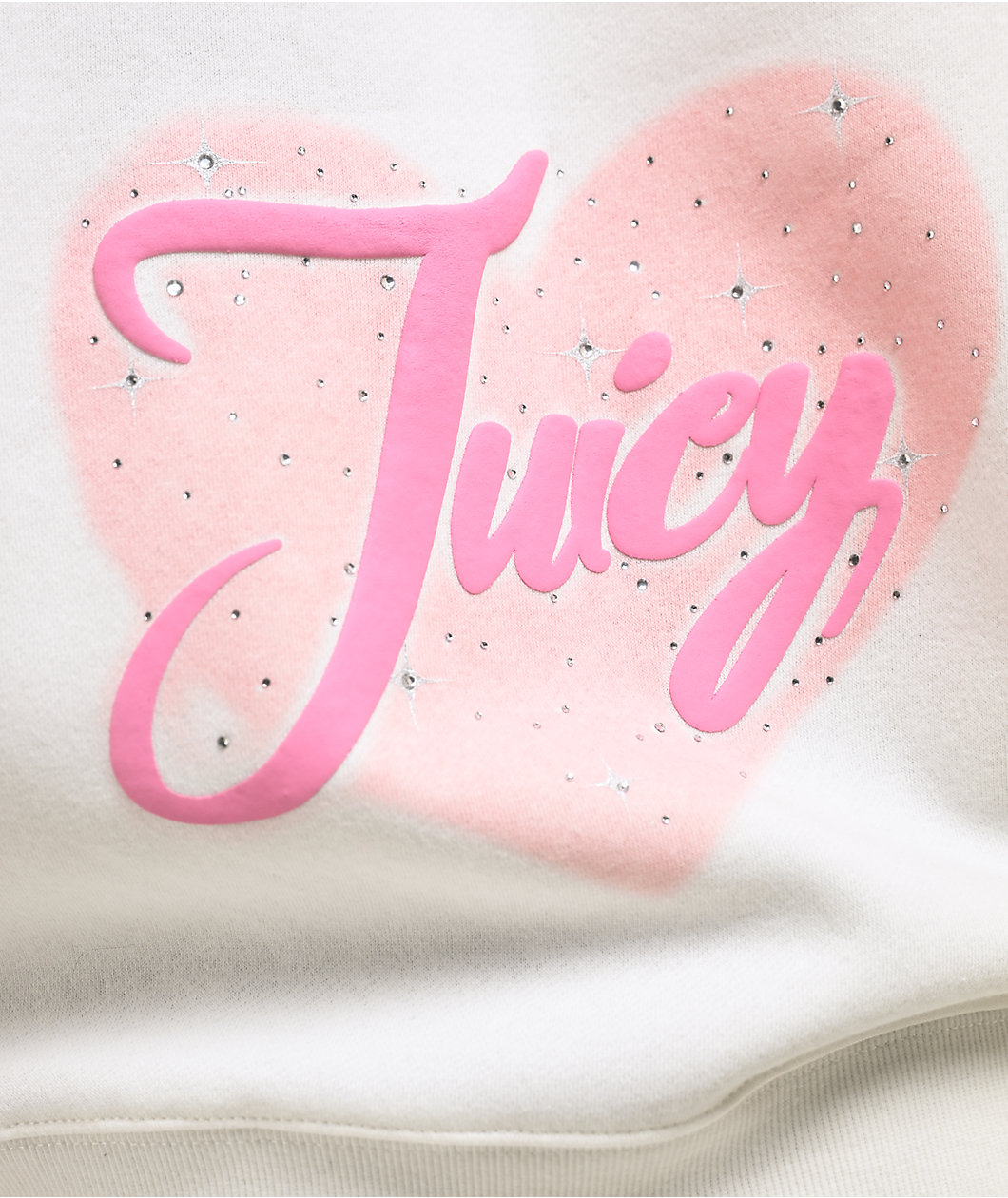 Juicy Couture Puff Print Cream Hoodie