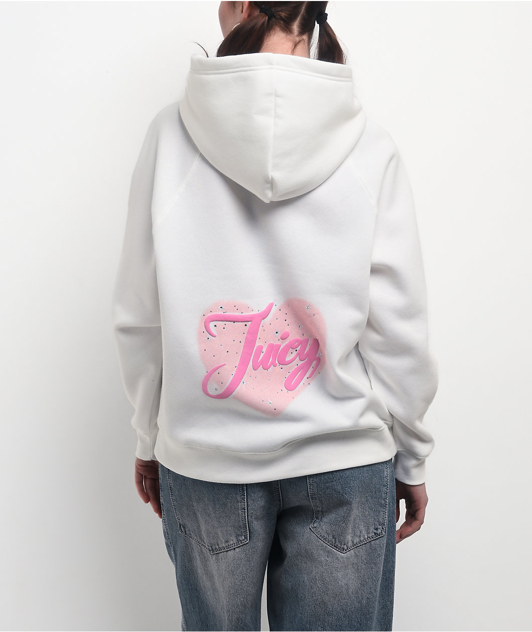 Juicy Couture Puff Print Cream Hoodie