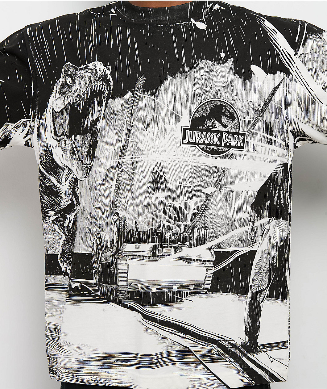 Jurassic Park Flare White T-Shirt
