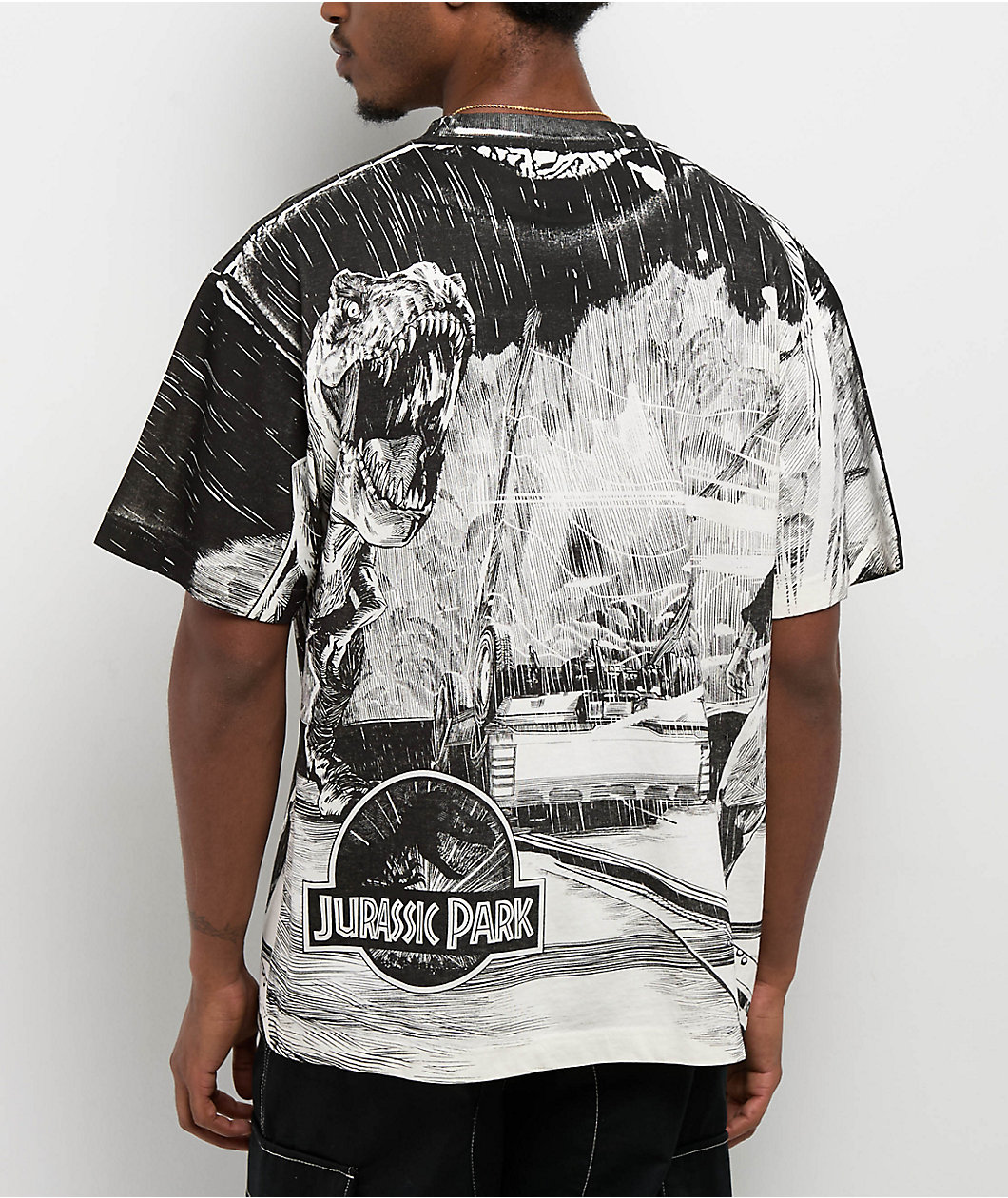 Jurassic Park Flare White T-Shirt