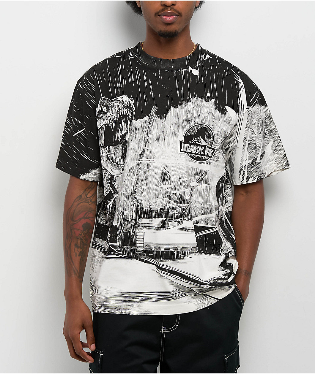 Jurassic Park Flare White T-Shirt