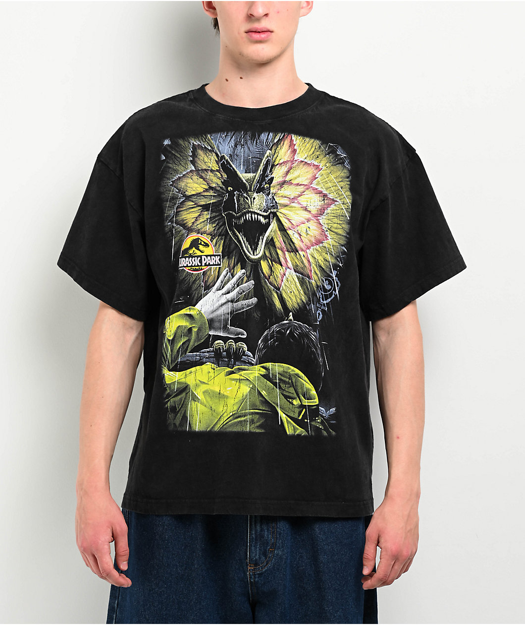 Jurassic Park Venomous Black Wash T-Shirt