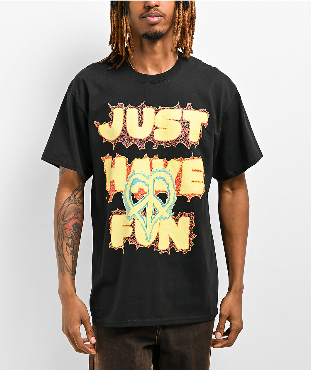 Just Have Fun Sketched Out Black T-Shirt