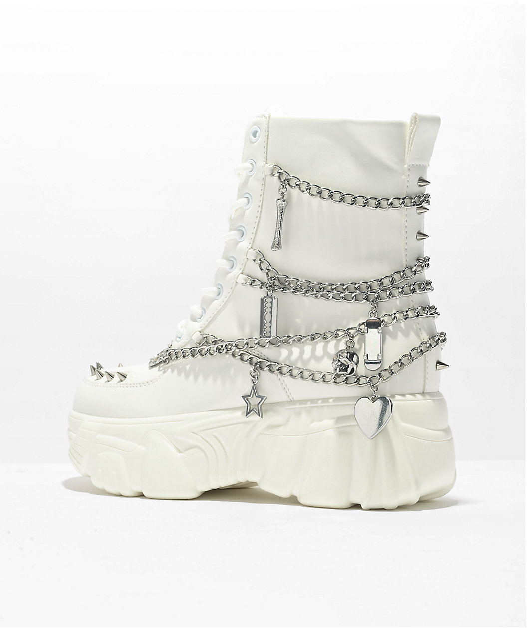 KOI Boned Catch White Platform Boots