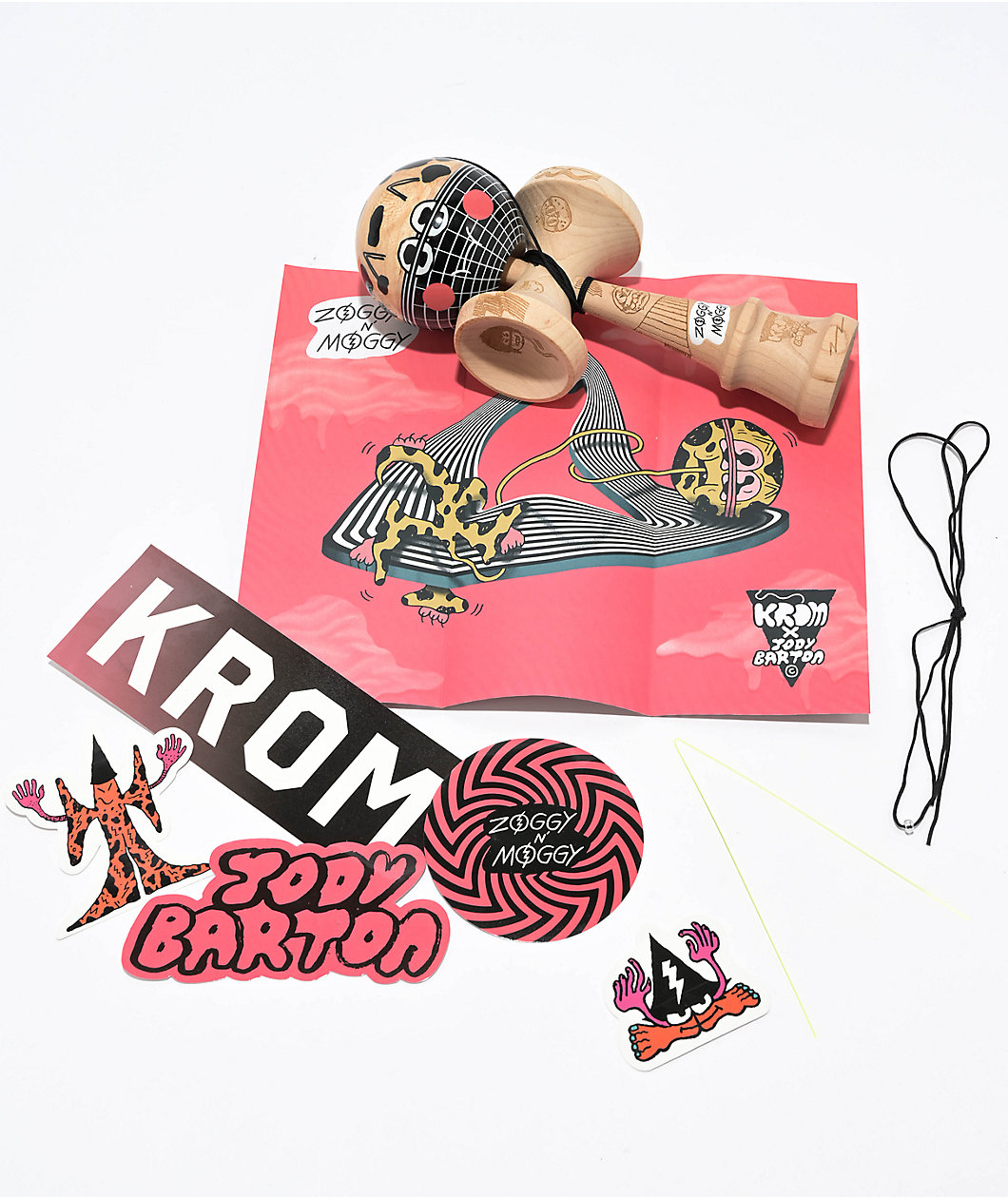 KROM x Jody Barton Zoggy & Moggy Gridball Kendama