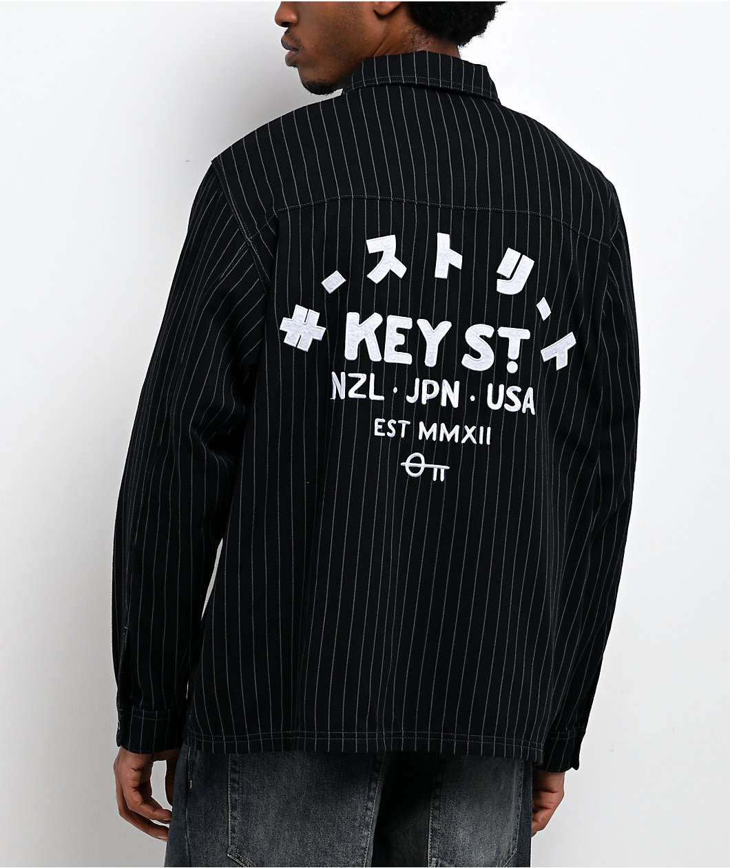 Key Street Apprentice Black Long Sleeve Zip Work Shirt