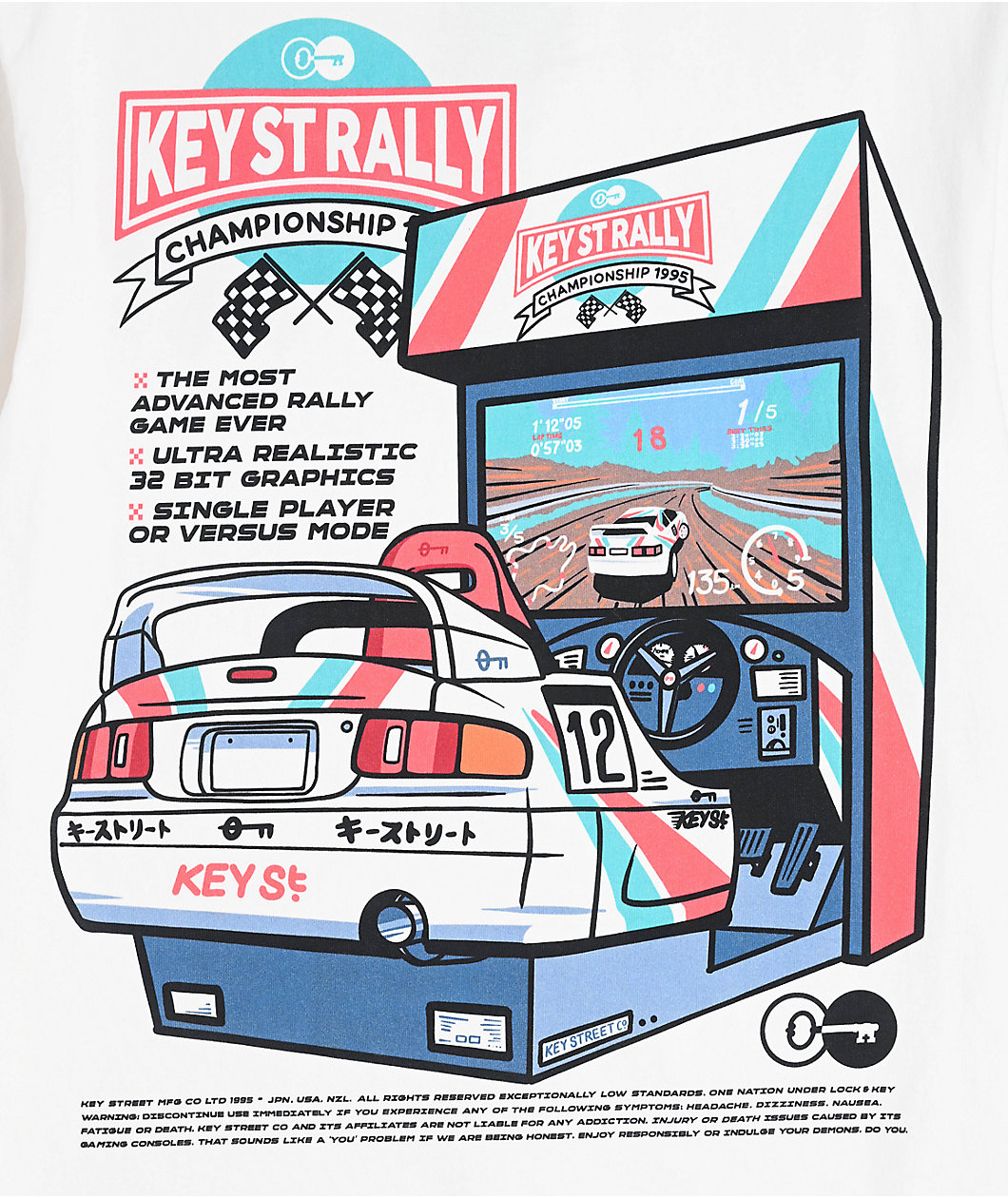 Key Street Arcade White T-Shirt