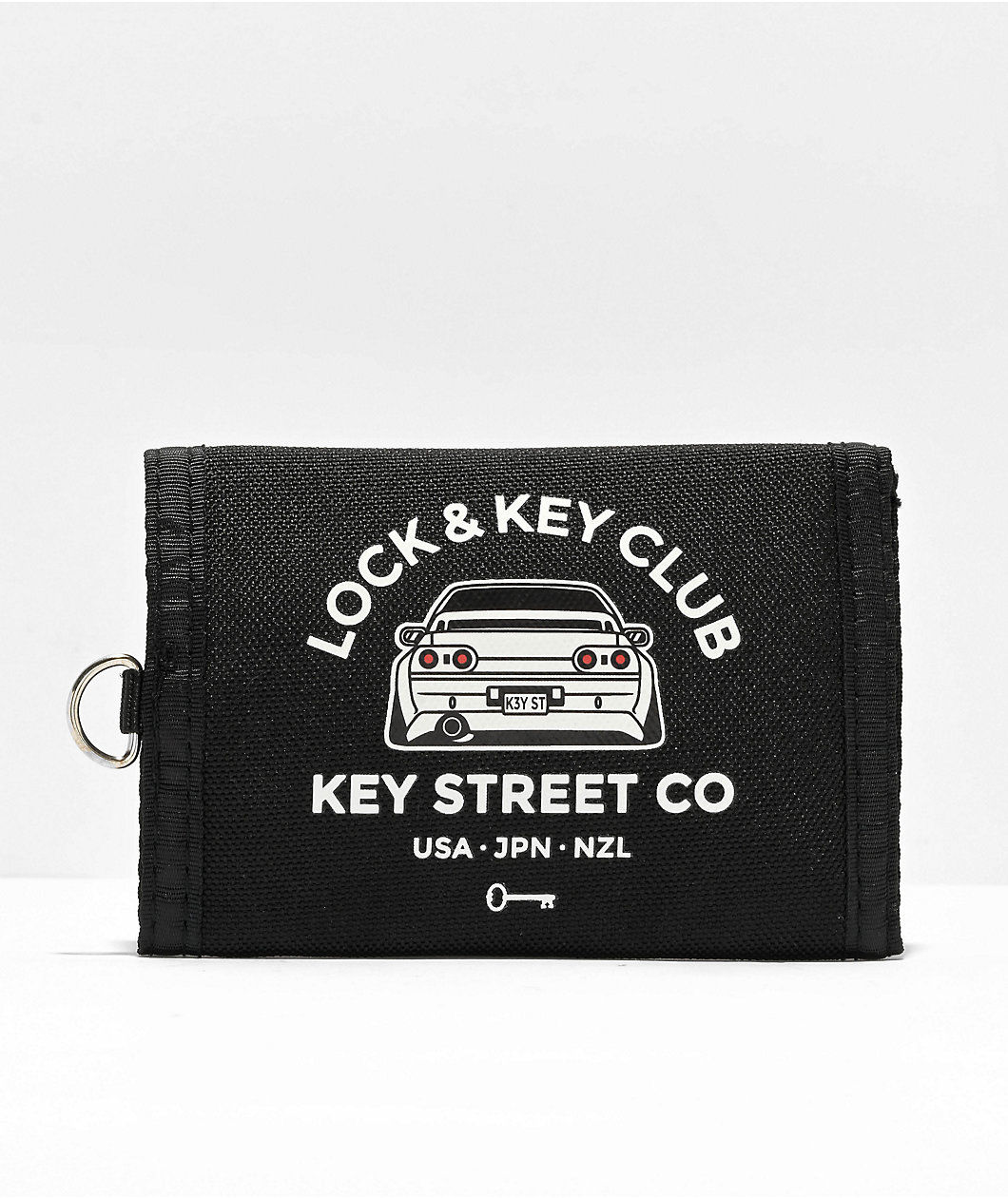 Key Street Lock & Key Club Black Trifold Wallet