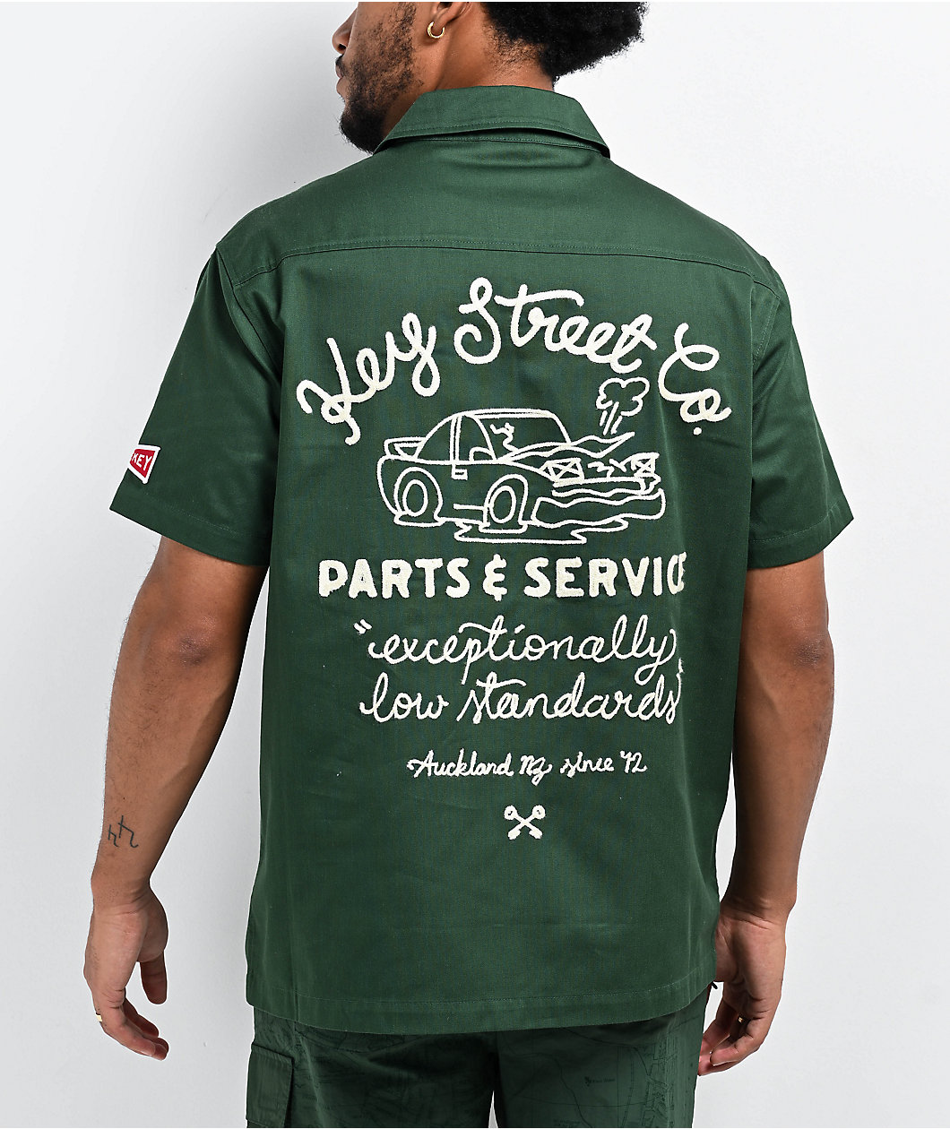 Key Street Parts & Service Green Work Shirt