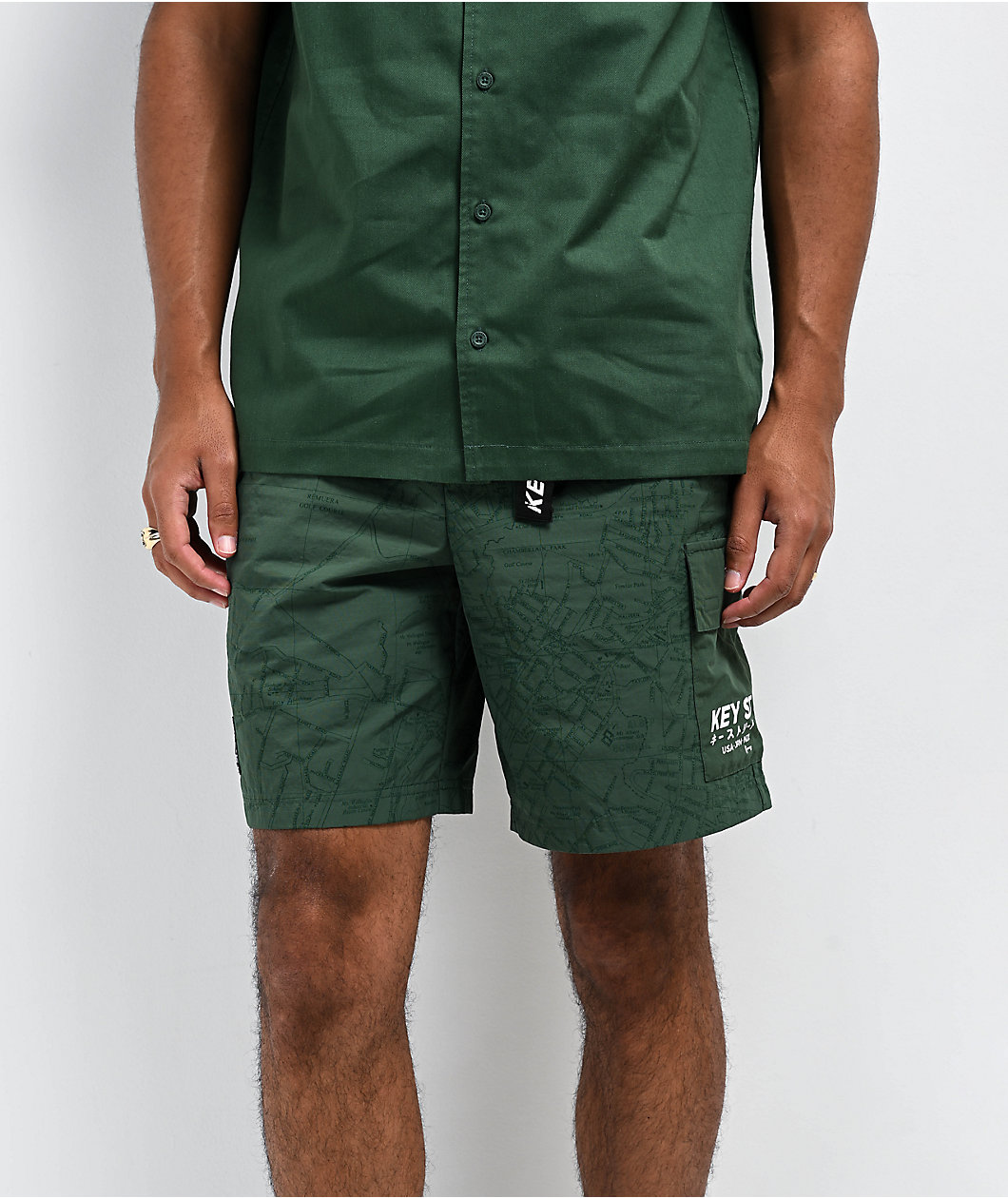 Key Street Road Map Green Board Shorts