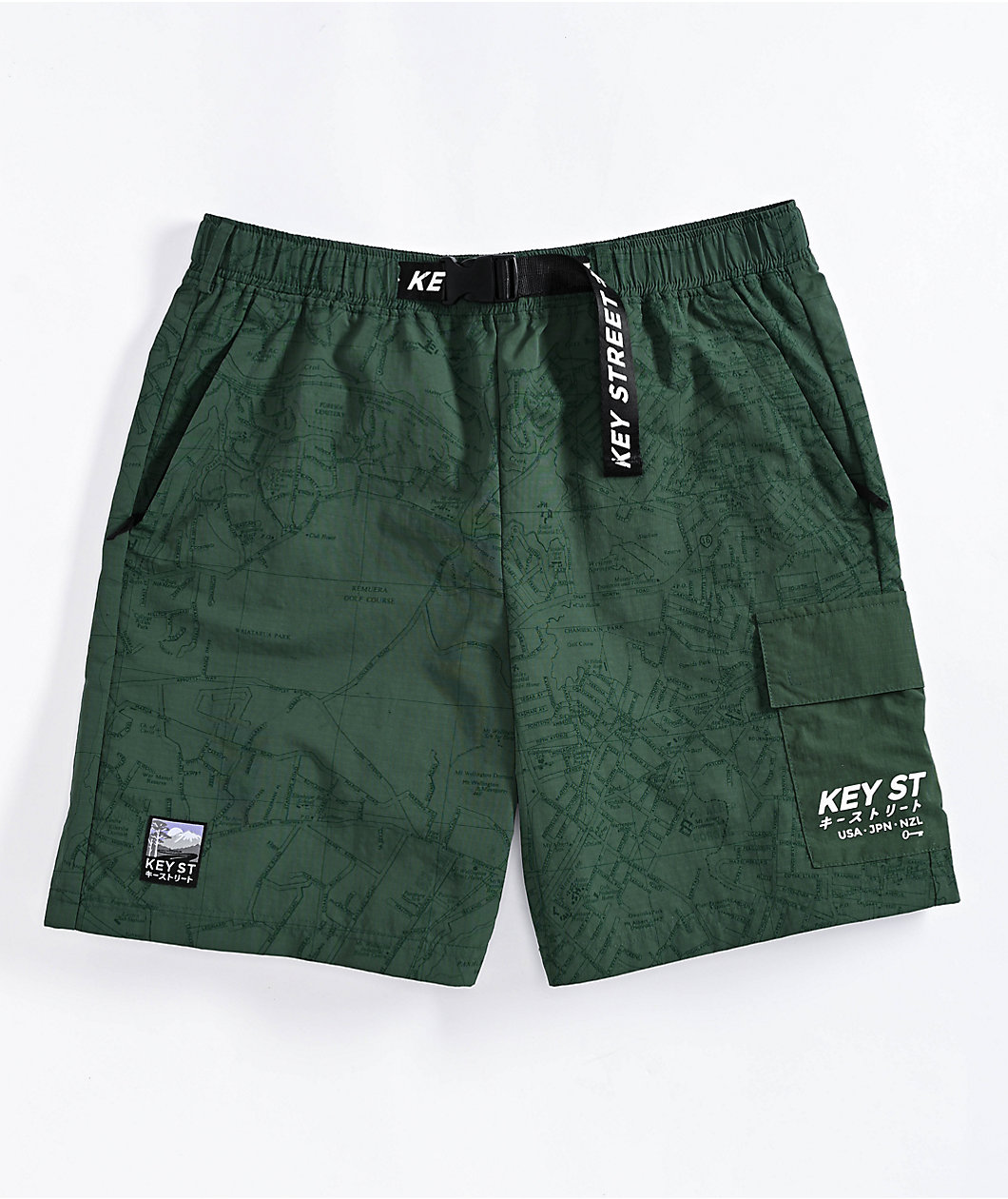 Key Street Road Map Green Board Shorts