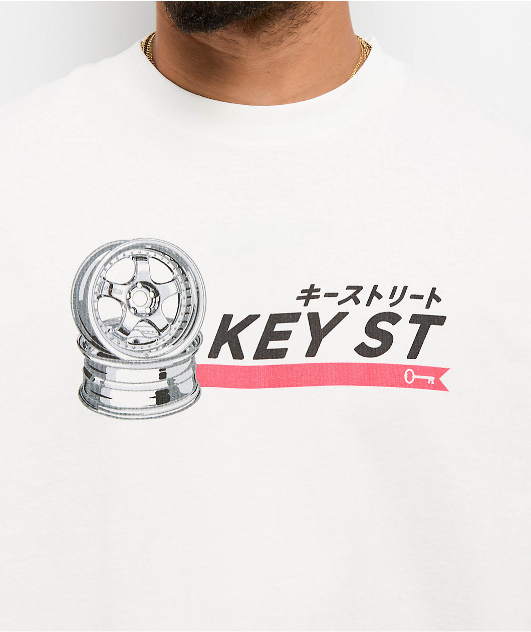Key Street Wheels Off-White T-Shirt