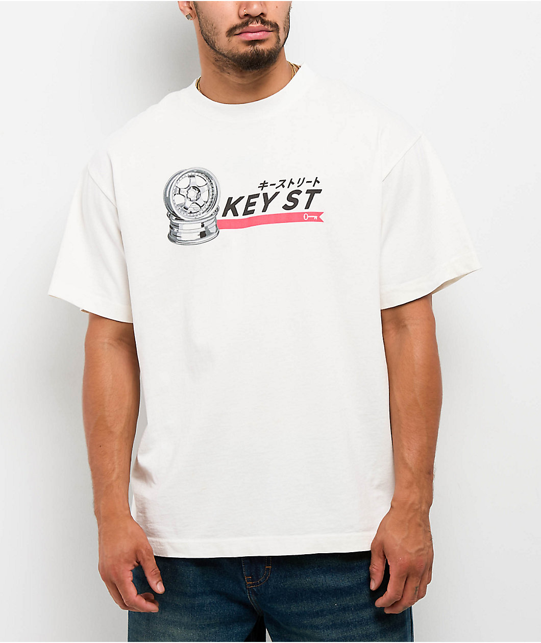 Key Street Wheels Off-White T-Shirt