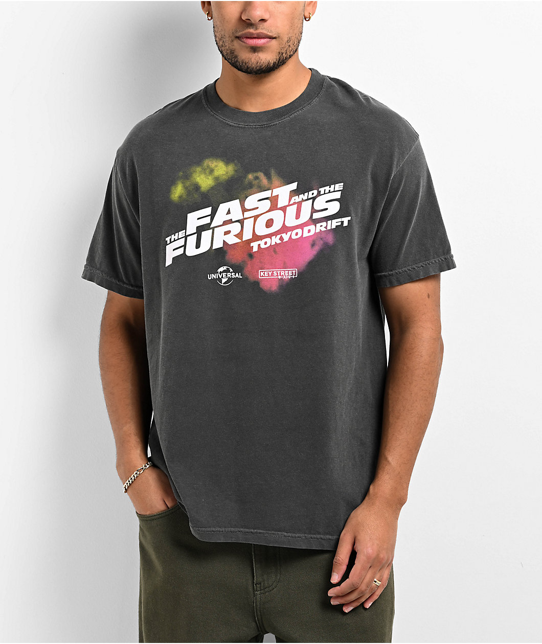 Key Street x Fast & Furious Tokyo Drift Black Wash T-Shirt