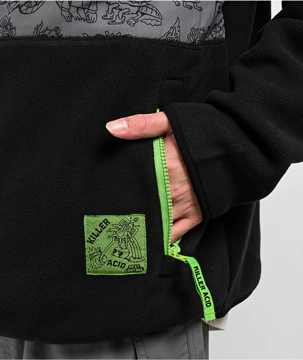 Killer Acid Buzz Off Black Fleece Jacket