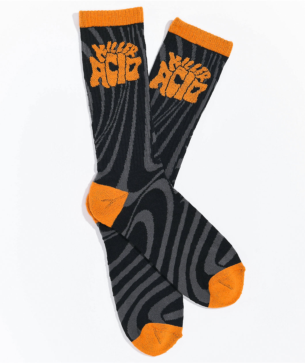 Killer Acid Hazy Sunset Black & Orange Crew Socks