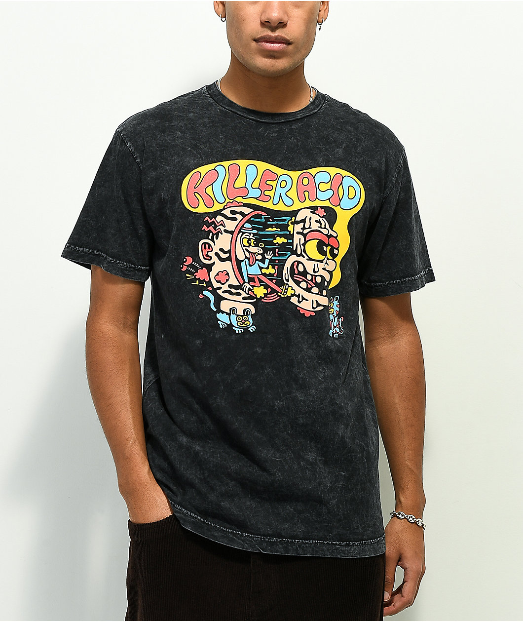 Killer Acid Steppin Out Black Wash T-Shirt