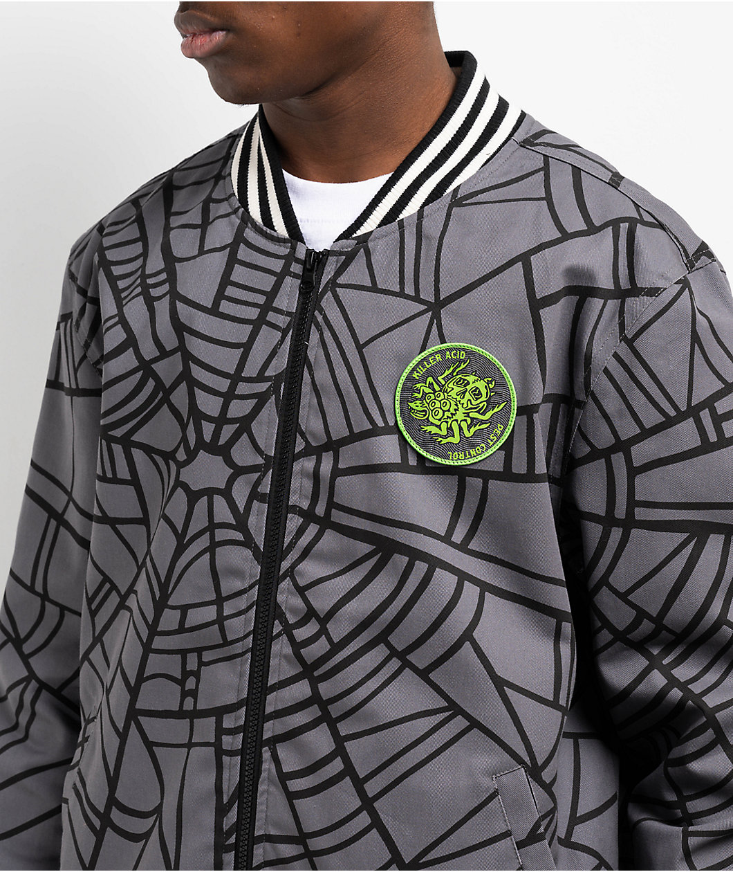 Killer Acid Tangled Web Grey Varsity Jacket