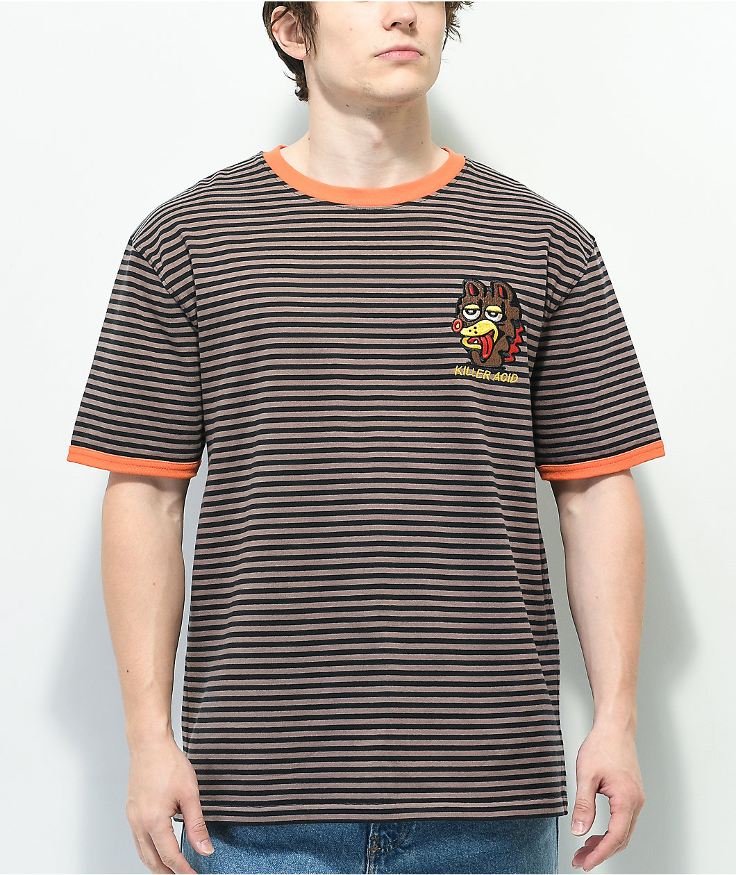 Killer Acid Way West Black & Brown Stripe T-Shirt
