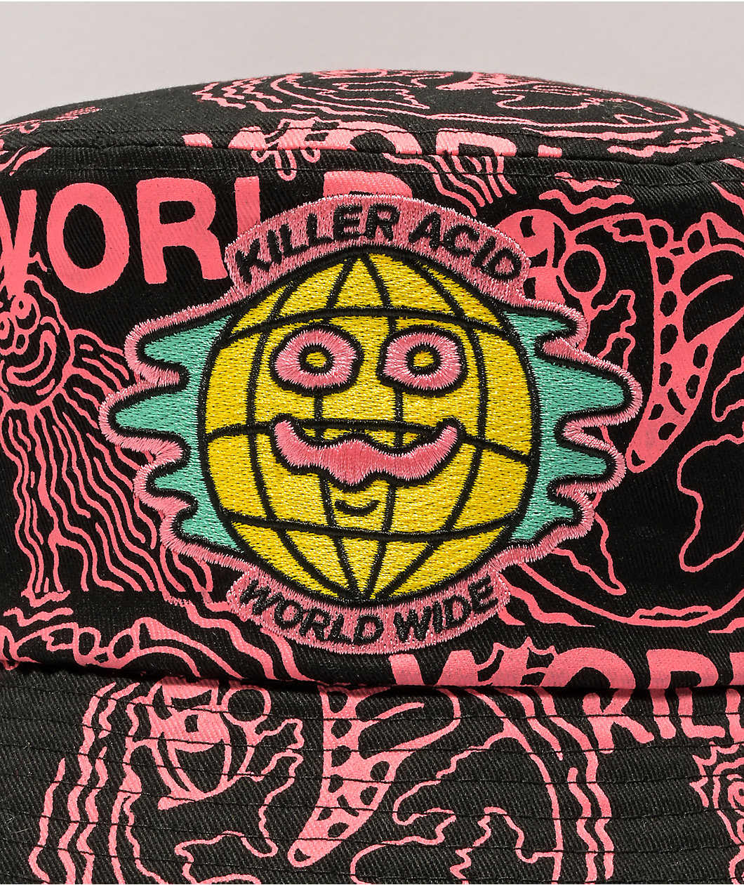 Killer Acid Worldwide Black & Pink Bucket Hat