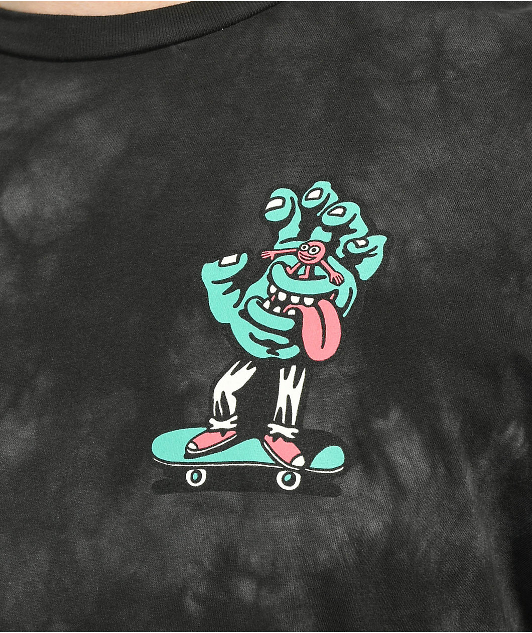 Killer Acid x Santa Cruz Crystal Hand Black Tie Dye Long Sleeve T-Shirt