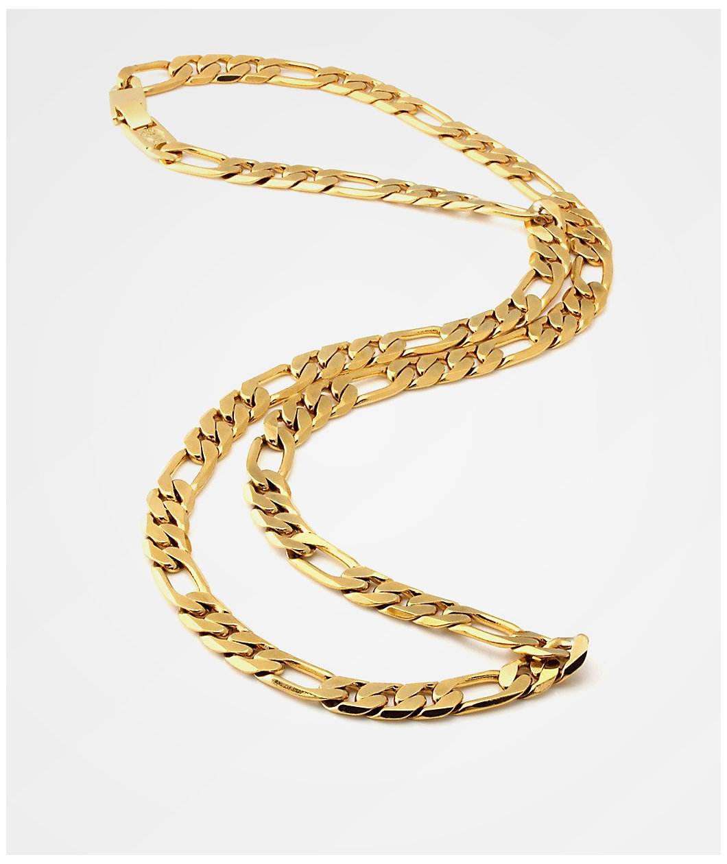 King Ice 10mm Figaro Gold Chain Necklace
