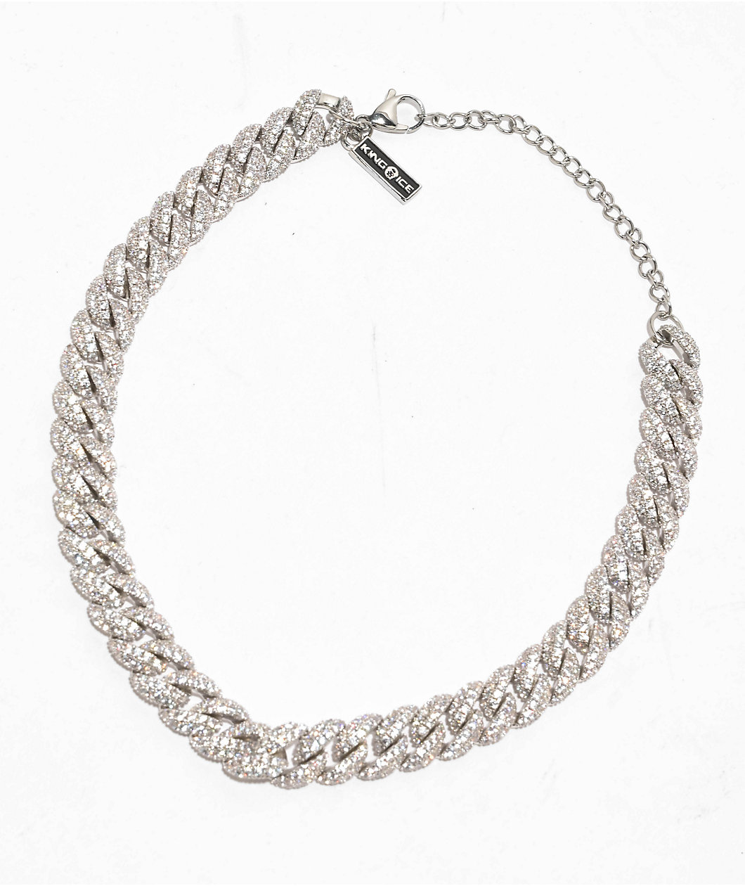 King Ice 12mm Iced Miami Cuban Link White Gold Choker Necklace