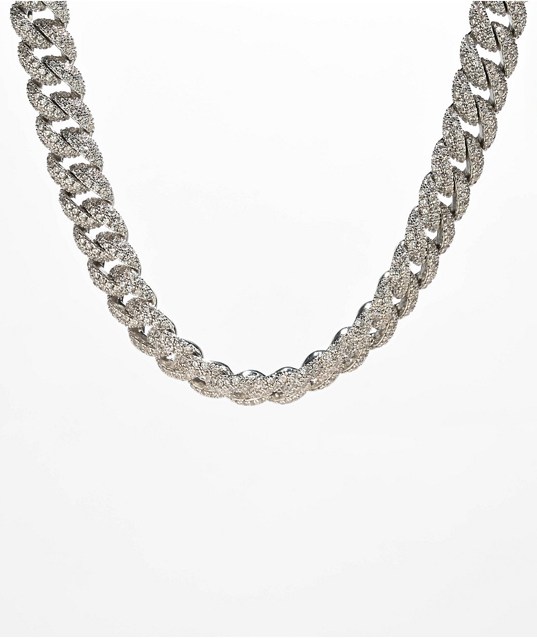 King Ice 12mm Iced Miami Cuban Link White Gold Choker Necklace