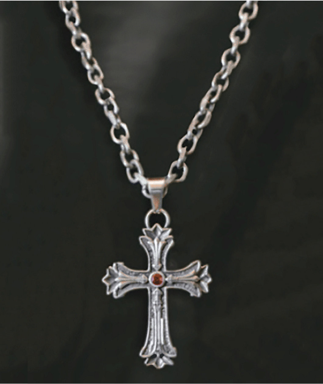 King Ice Biker Cross Stainless Steel Necklace