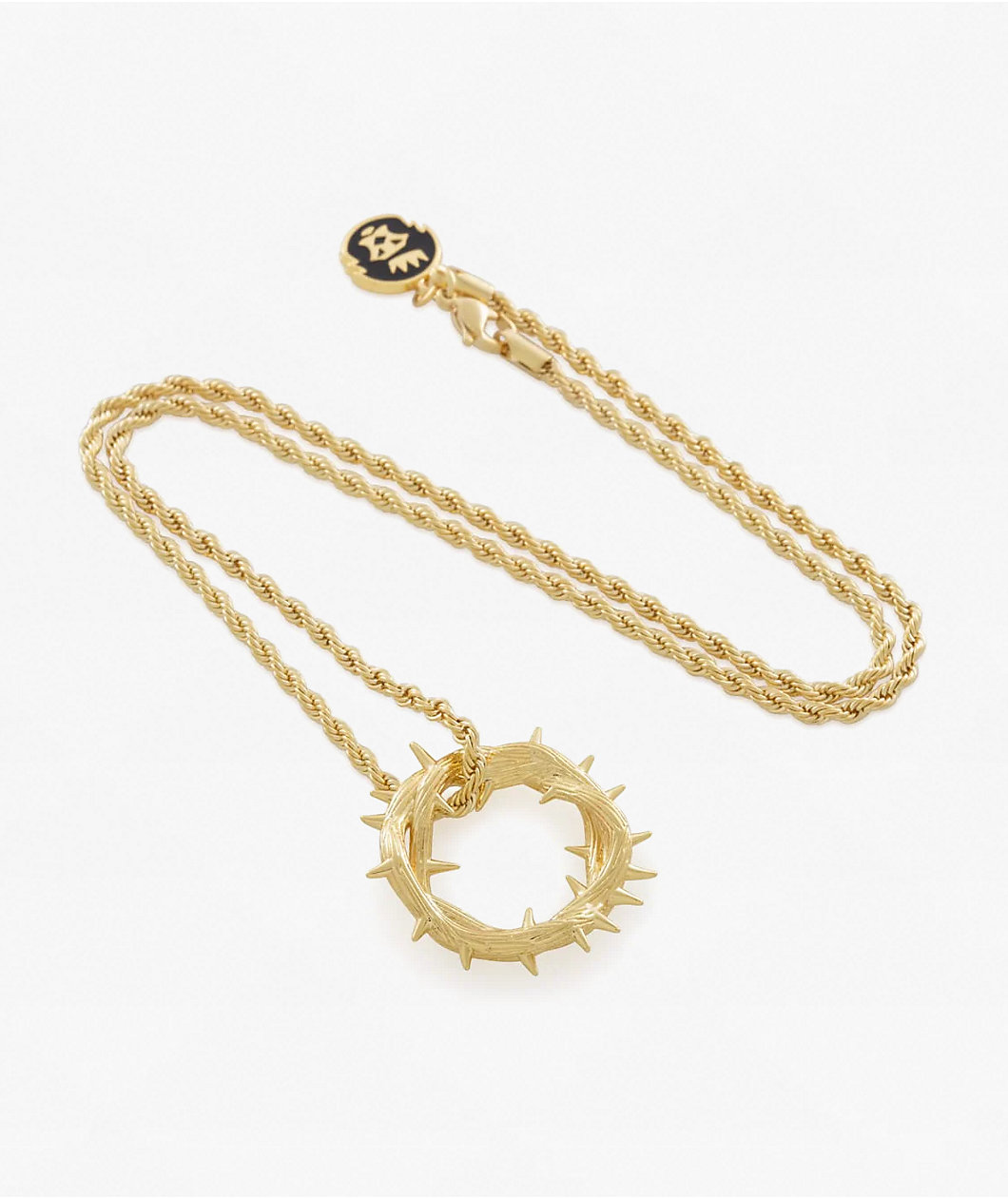 King Ice Crown Of Thorns 22" Gold Rope Necklace