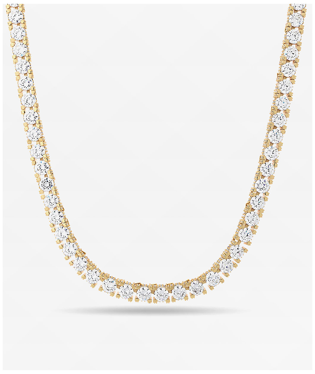 King Ice Icy 5mm Single Row Gold Tennis Chain Necklace