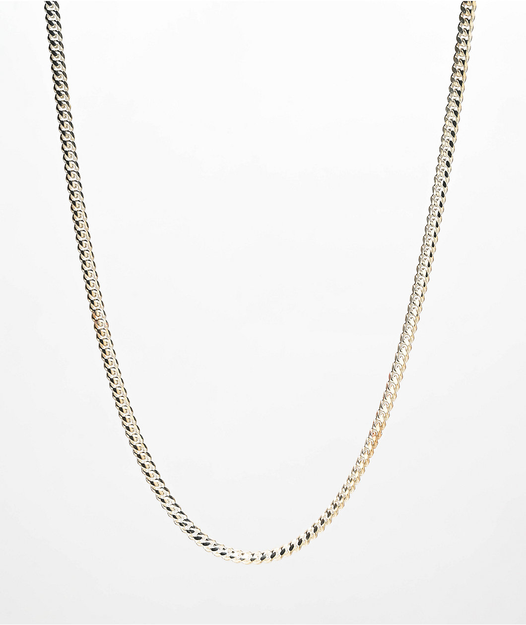 King Ice Italian Sterling Silver 22" Cuban Link Chain Necklace