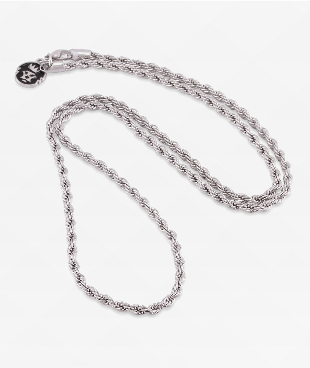 King Ice Italian Sterling Silver 22" Rope Chain Necklace