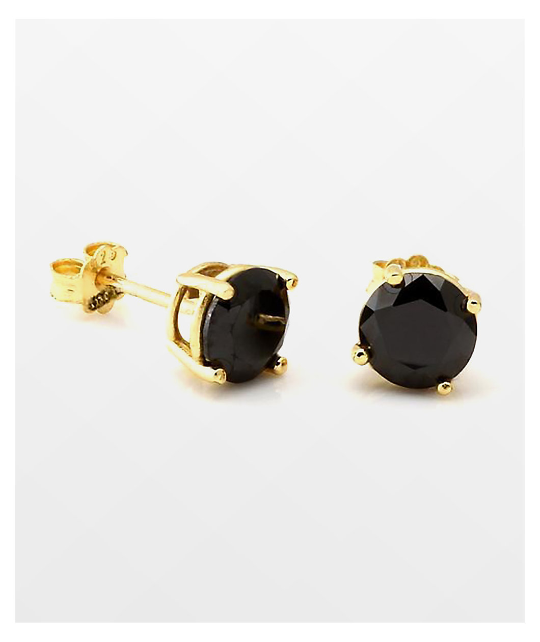 King Ice Round Onyx Stud Earrings