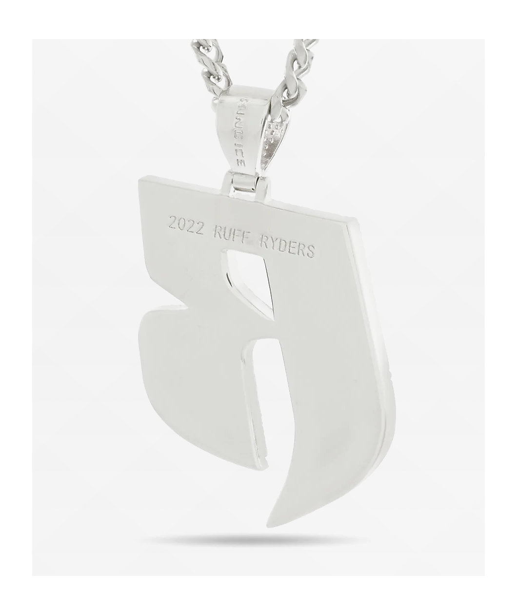 King Ice x Ruff Ryders Logo 22" Silver Chain Necklace