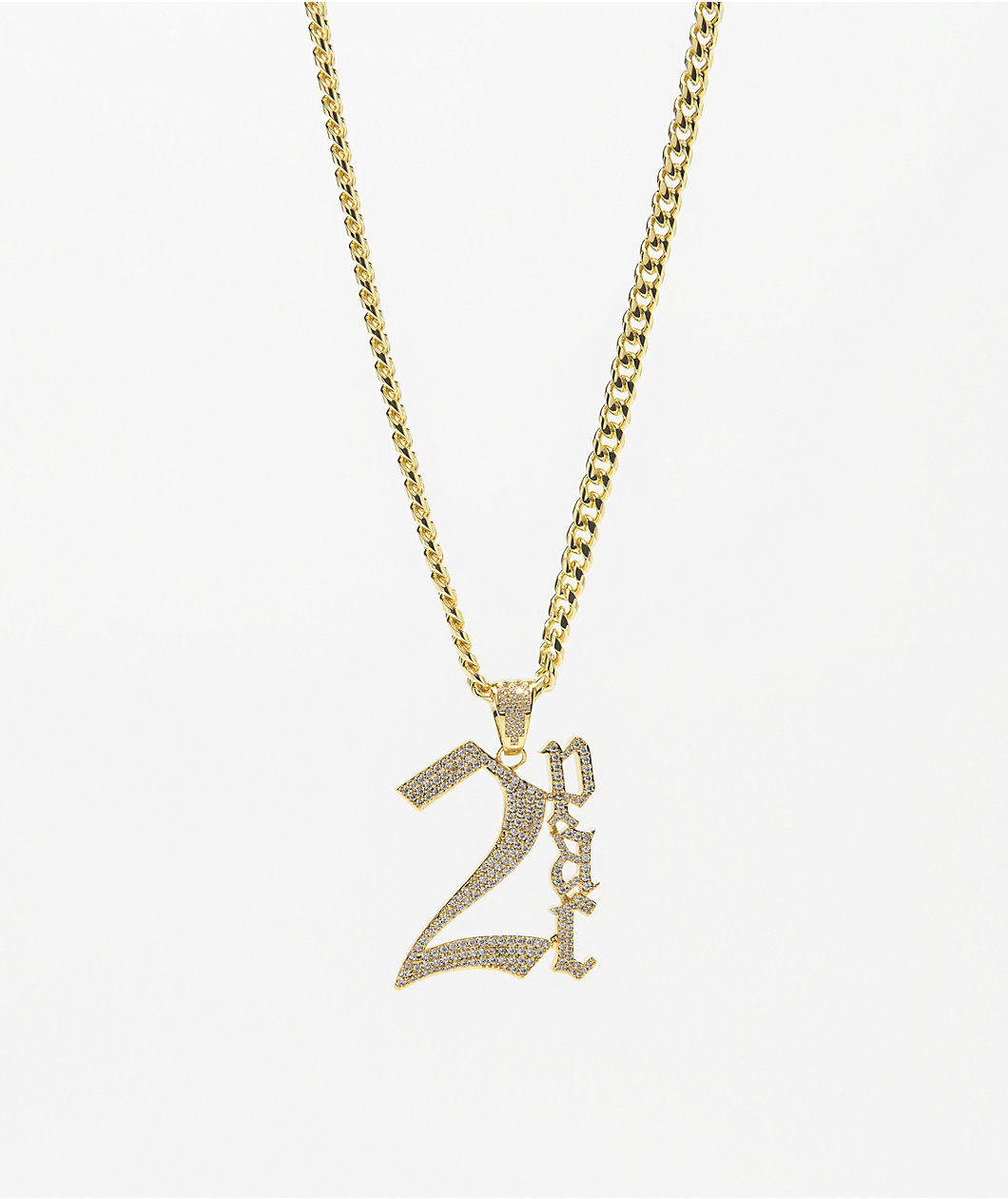 King Ice x Tupac Logo Yellow Gold Necklace
