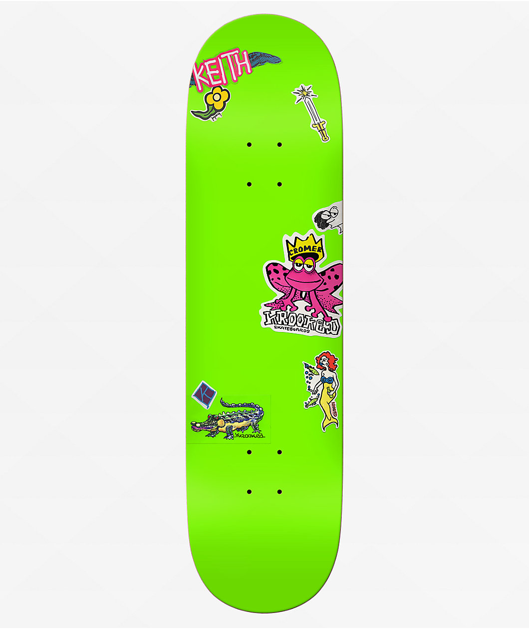 Krooked Cromer Neon Stickers 8.25" Skateboard Deck