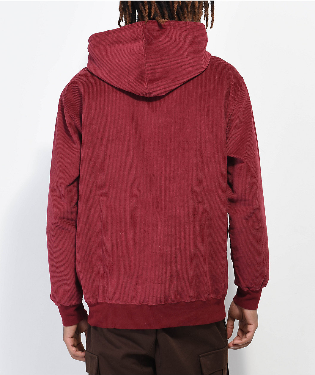 Krooked Eyes Burgundy Corduroy Hoodie