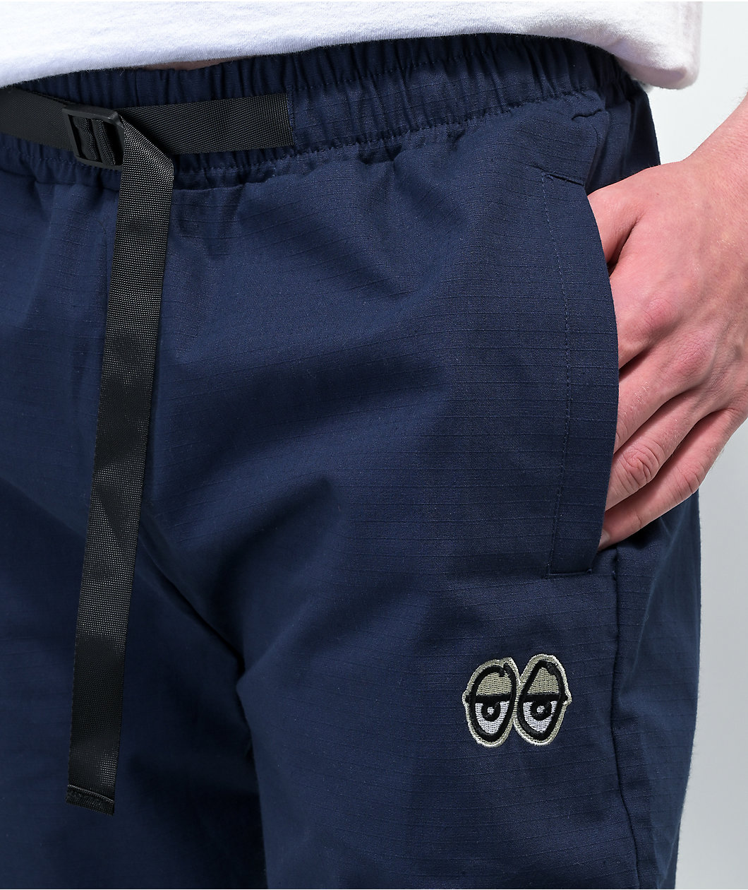Krooked Eyes Navy Elastic Waist Pants