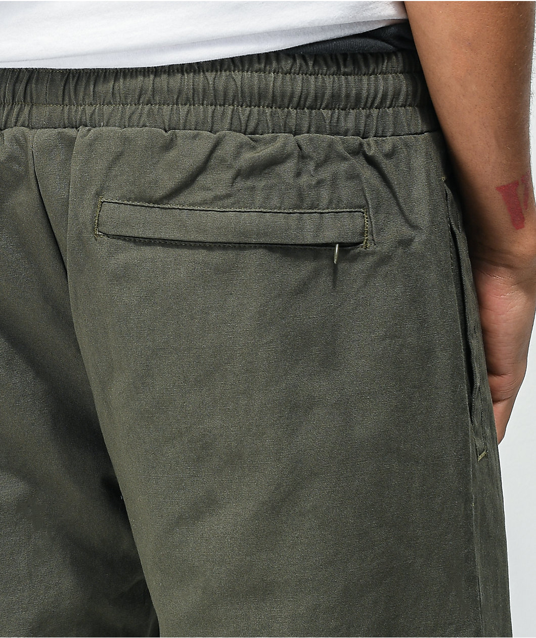 Krooked Eyes Olive Elastic Waist Pants