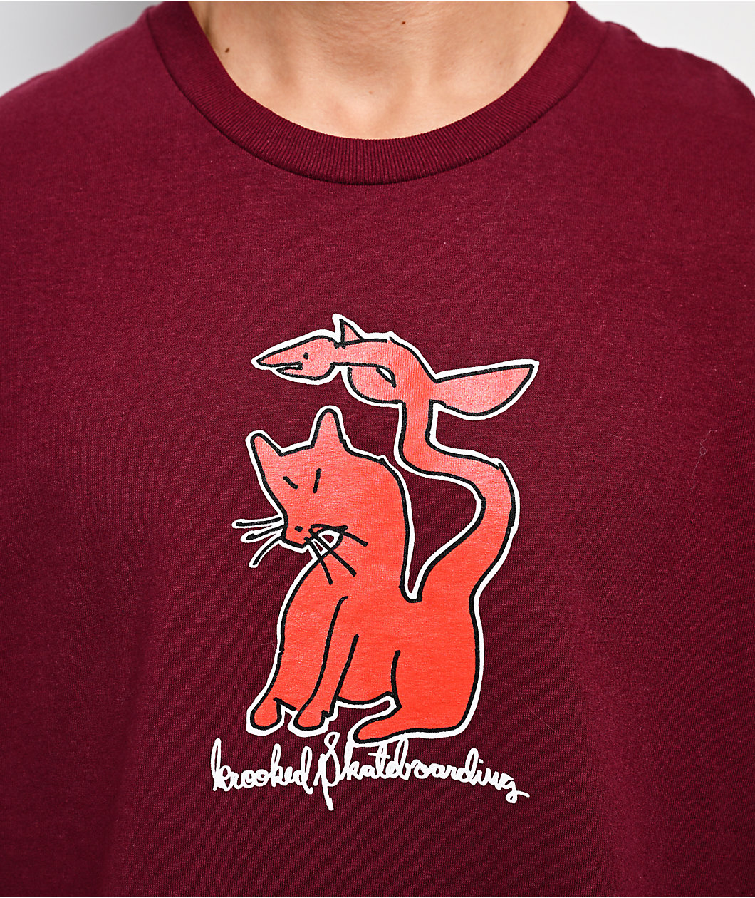 Krooked Kat Serpent Burgundy T-Shirt