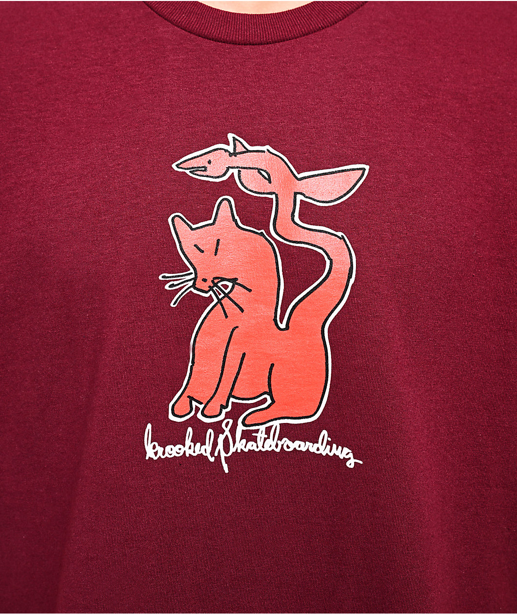 Krooked Kat Serpent Burgundy T-Shirt
