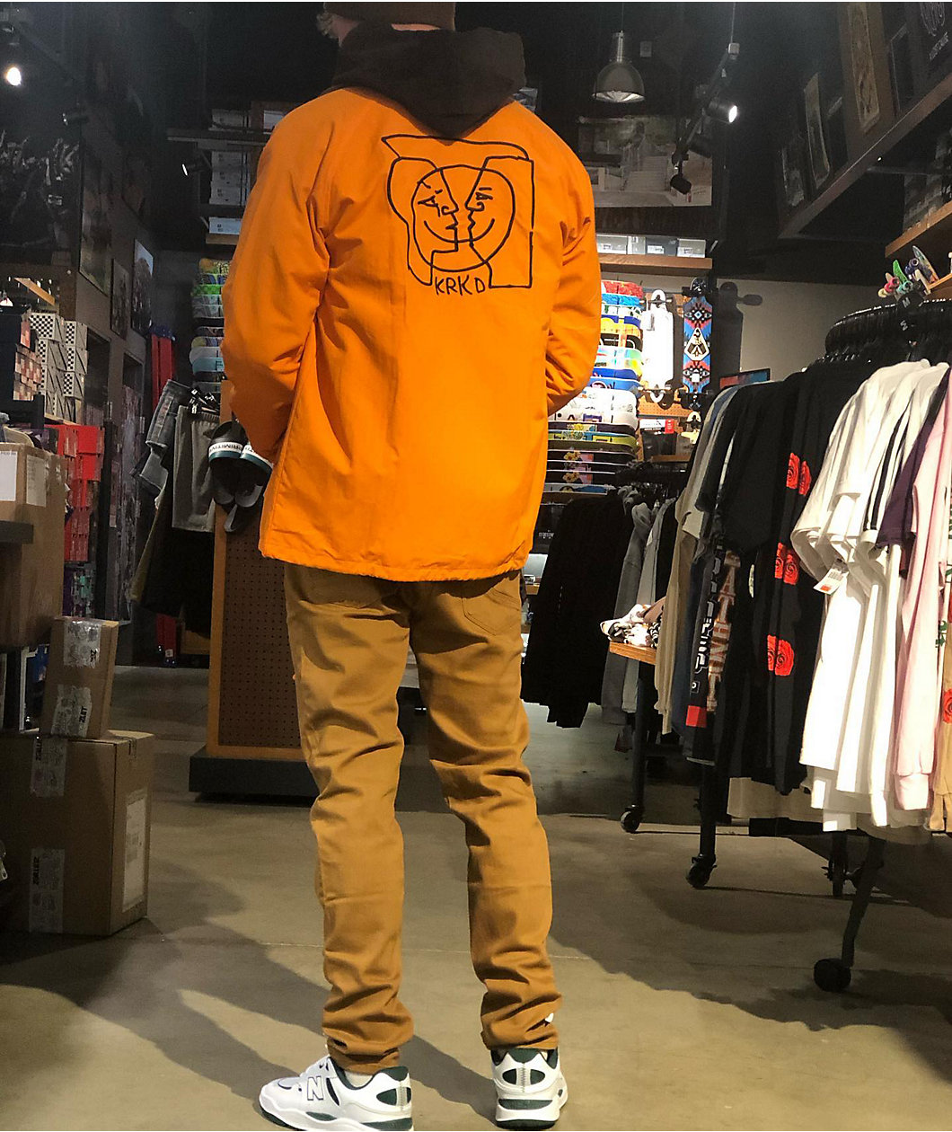 Krooked Moon Smile Orange Bomber Jacket