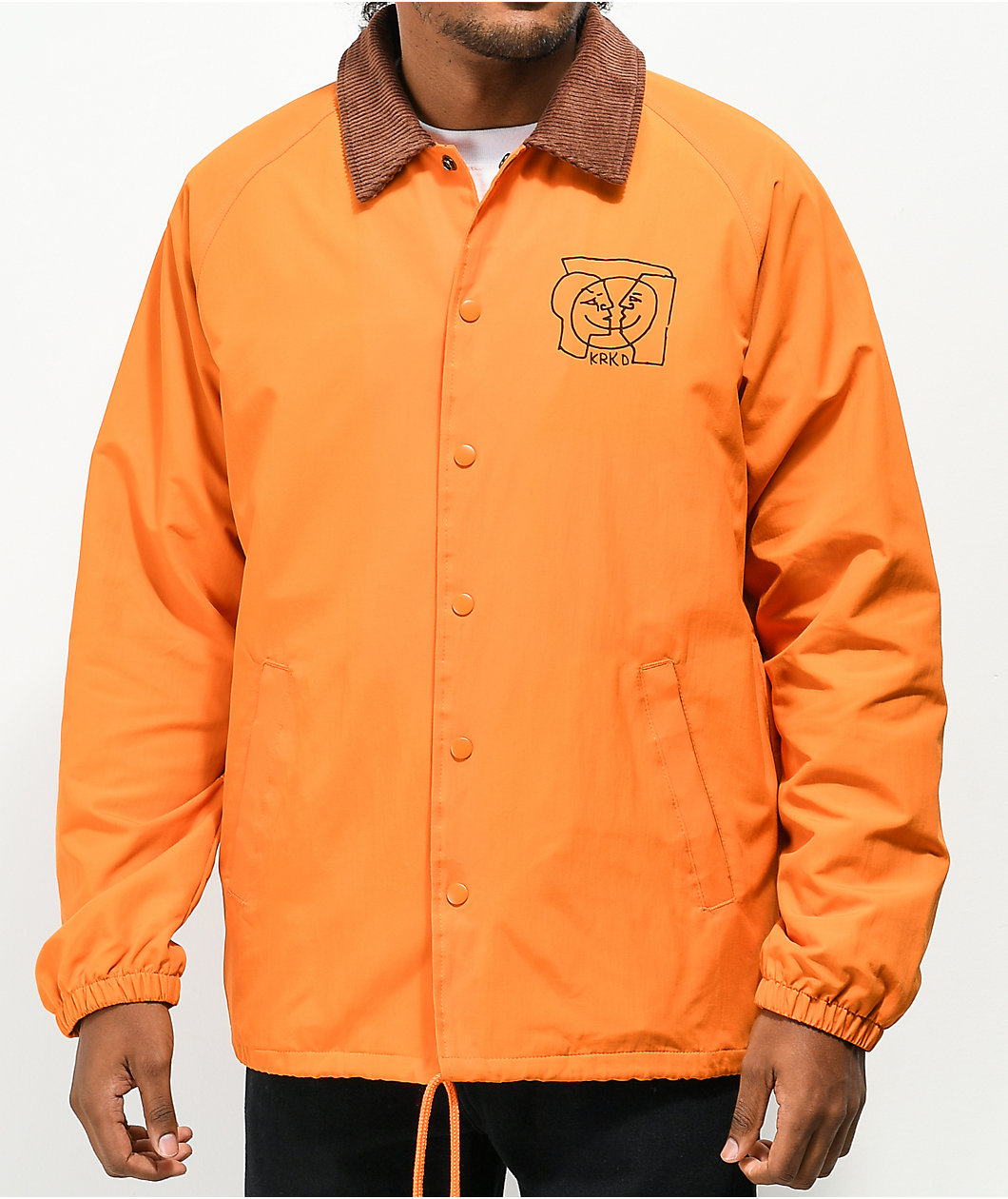 Krooked Moon Smile Orange Bomber Jacket