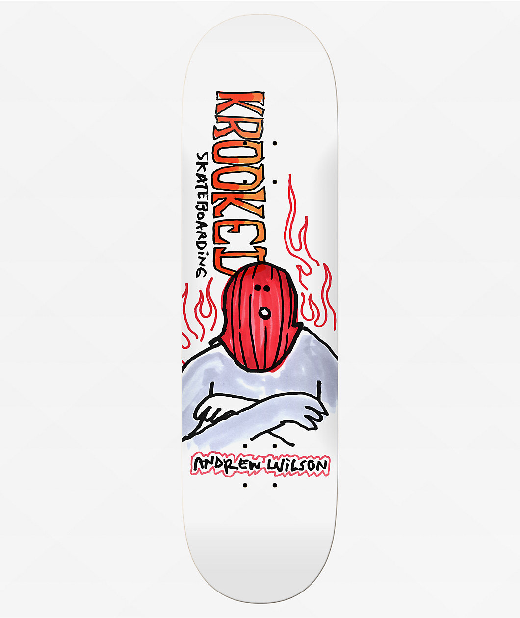 Krooked Wilson Fire Mask 8.75" Skateboard Deck
